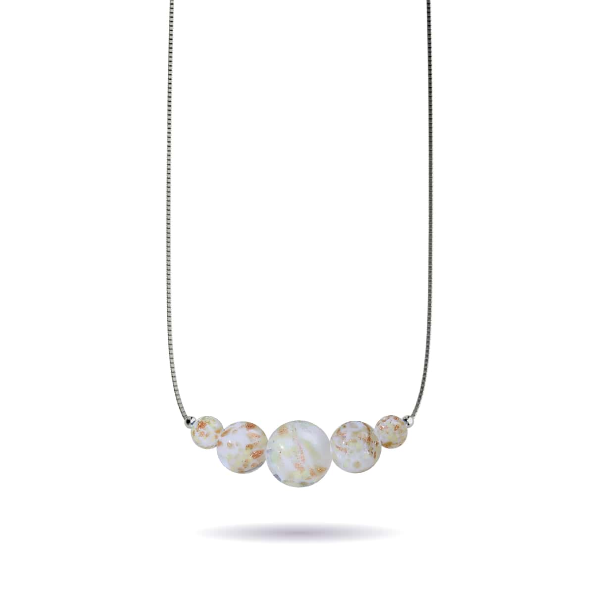 Ivory | .925 Sterling Silver | Firefly Glass Infinity Clasp Necklace